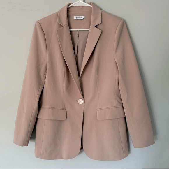 Cicy Bell Women’s Khaki Blazer Jacket Size M One Button Work Office Casual Coat - Picture 2 of 9